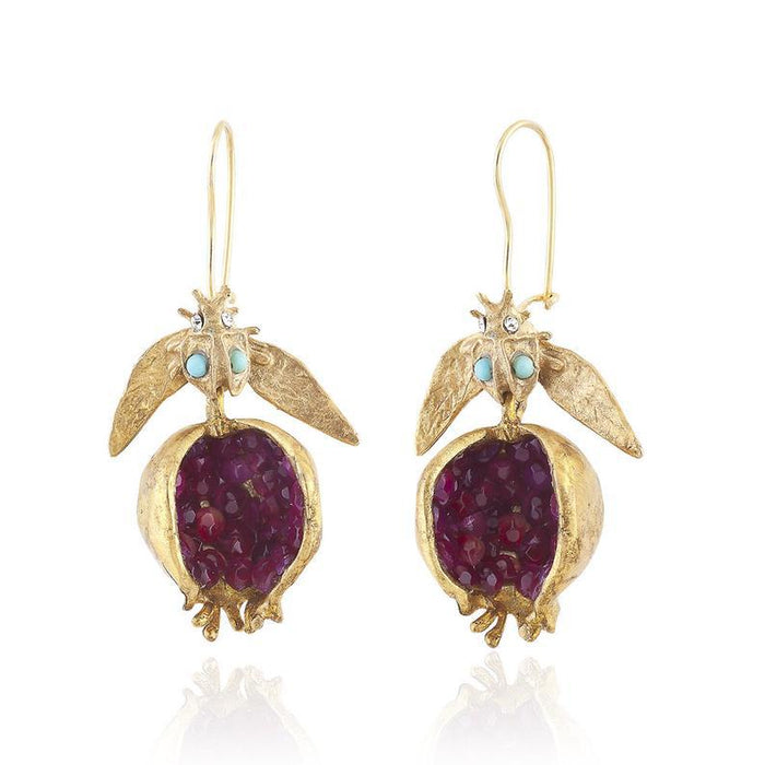 Wholesale New pomegranate gold necklace earrings