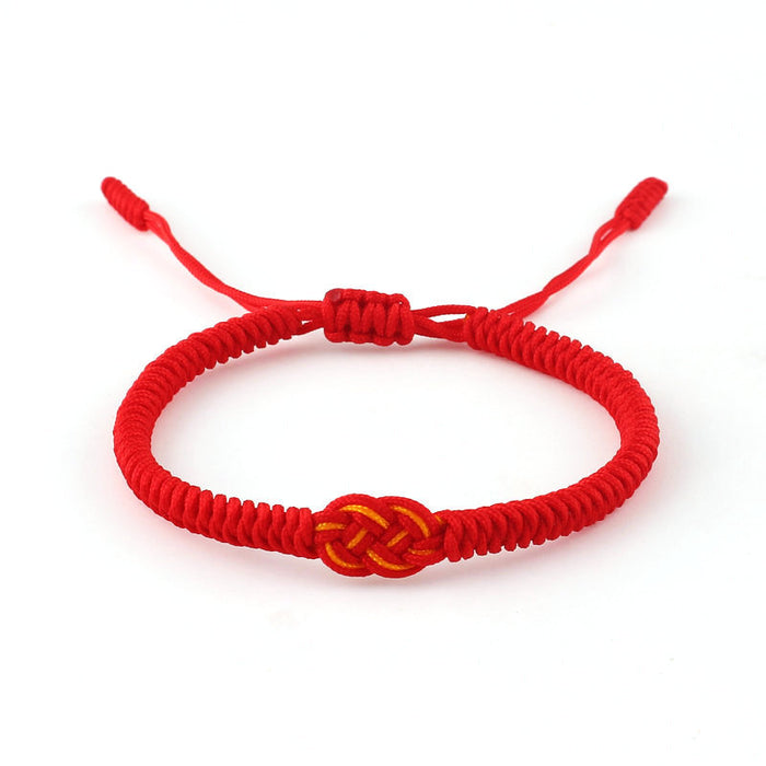 Wholesale Zodiac Year Red Rope Bracelet Hand Woven Double Coin Knot Bracelet Couple's Heart Knot Bracelet Red Hand Rope JDC-BT-SX007