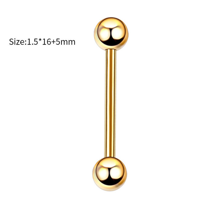 Wholesale Stainless Steel Straight Tongue Nail 16mm Double-Headed Ball Dumbbell Breast Nail Ear Bone Nail Body Piercing Decoration