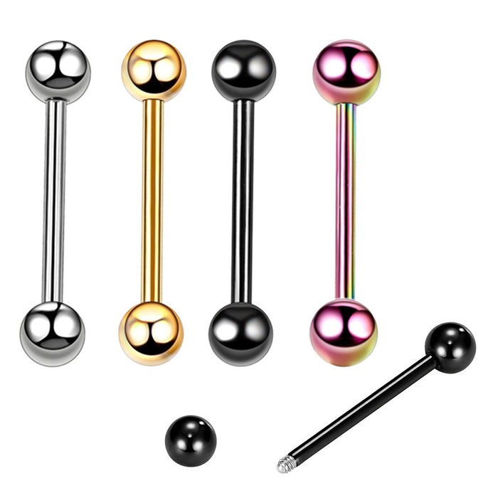 Wholesale Stainless Steel Straight Tongue Nail 16mm Double-Headed Ball Dumbbell Breast Nail Ear Bone Nail Body Piercing Decoration