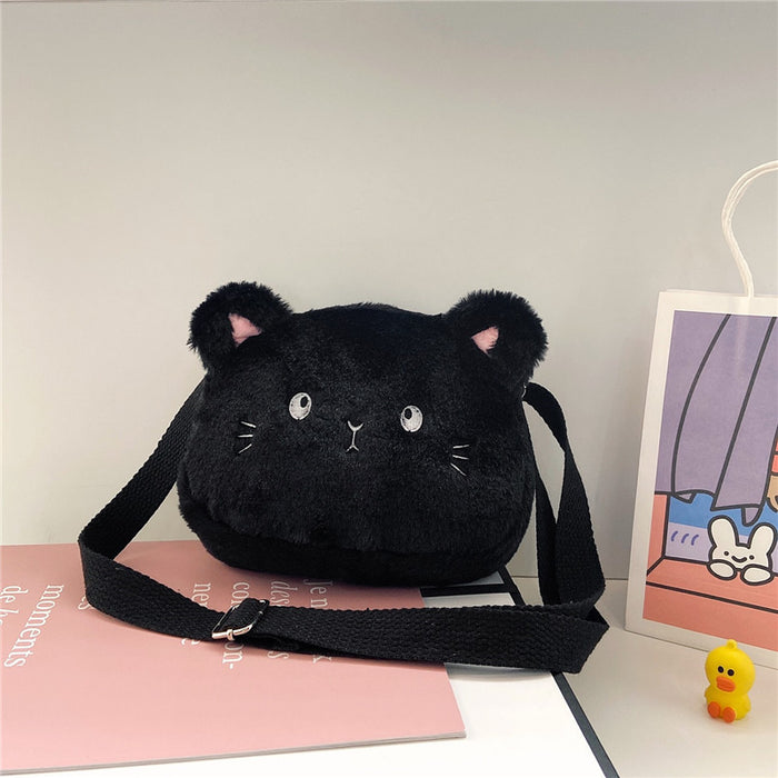 Wholesale New cute plush kitten cartoon children's fashionable and personalized one shoulder crossbody bag