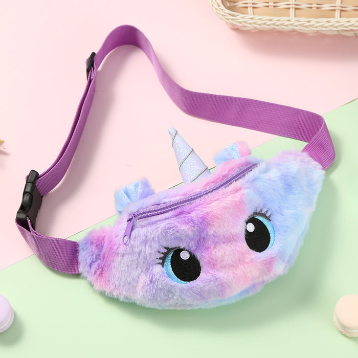 Wholesale Unicorn Big Eyes Waist Bag Kindergarten Children Messenger Bag Chest Bag Cartoon Plush Shoulder Bag Little Girl