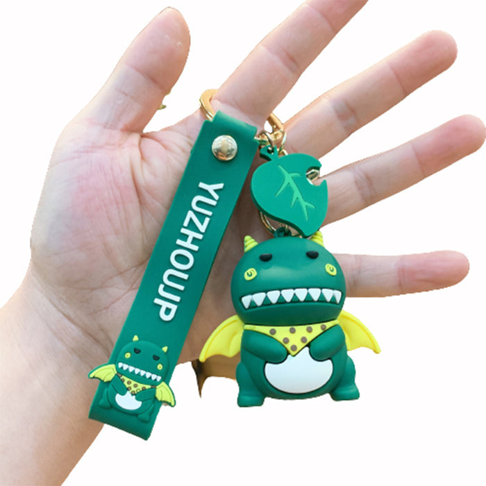 Wholesale Silicone Cartoon Dinosaur Doll Keychain JDC-KC-JuJi022