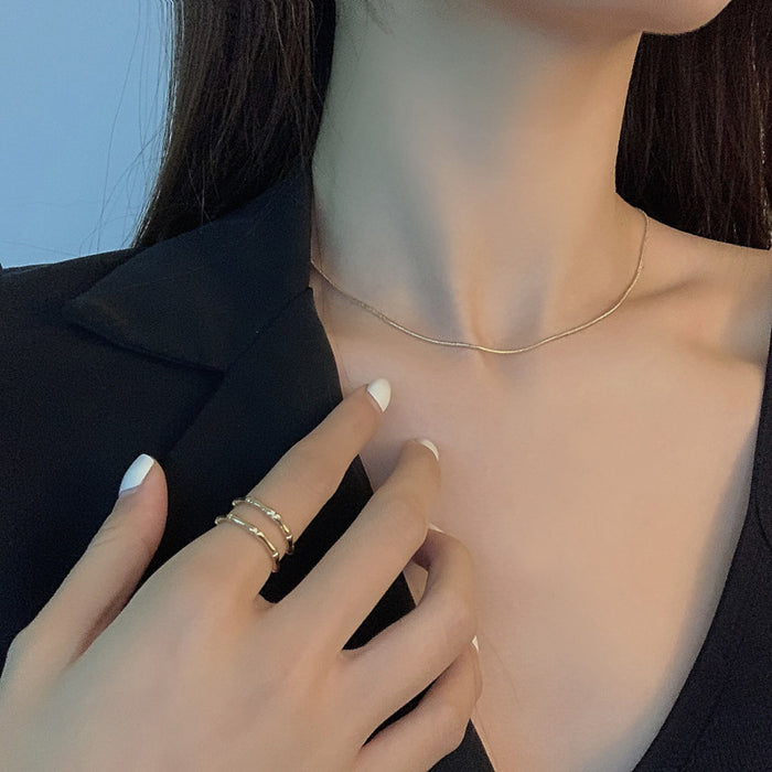 Wholesale   glossy snake chain necklace trendy thin necklace  niche clavicle chain