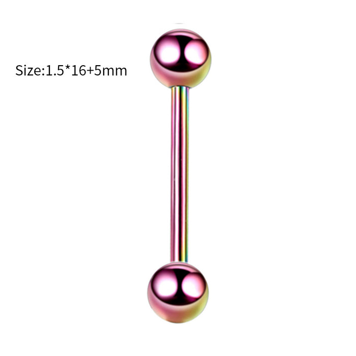 Wholesale Stainless Steel Straight Tongue Nail 16mm Double-Headed Ball Dumbbell Breast Nail Ear Bone Nail Body Piercing Decoration