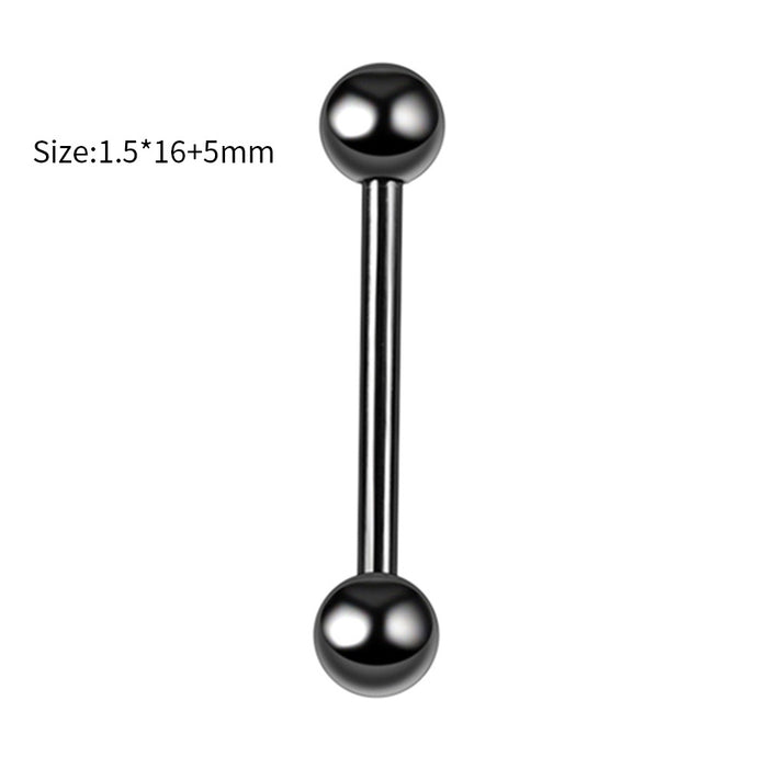 Wholesale Stainless Steel Straight Tongue Nail 16mm Double-Headed Ball Dumbbell Breast Nail Ear Bone Nail Body Piercing Decoration