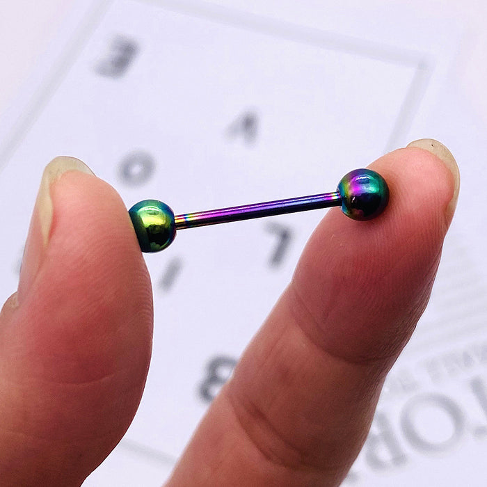 Wholesale Stainless Steel Straight Tongue Nail 16mm Double-Headed Ball Dumbbell Breast Nail Ear Bone Nail Body Piercing Decoration