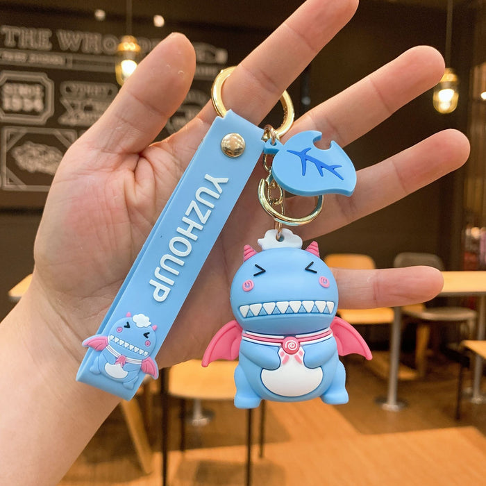 Wholesale Silicone Cartoon Dinosaur Doll Keychain JDC-KC-JuJi022