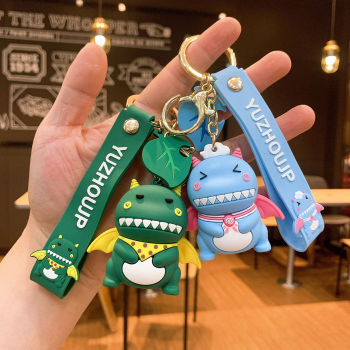 Wholesale Silicone Cartoon Dinosaur Doll Keychain JDC-KC-JuJi022