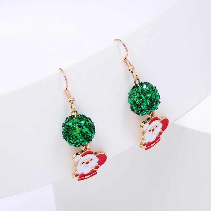 Wholesale Cartoon Christmas Santa Claus Bell Alloy Earrings JDC-ES-ManTi001