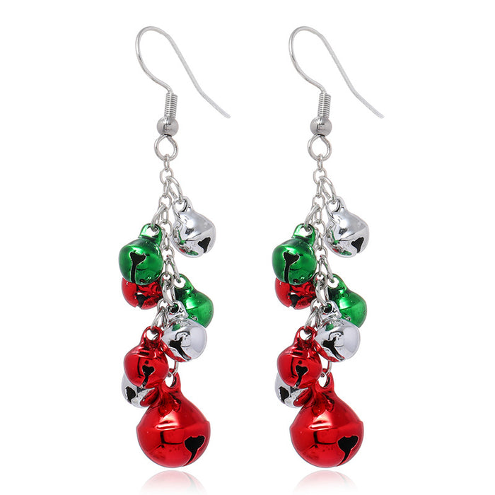 Wholesale Cartoon Christmas Santa Claus Bell Alloy Earrings JDC-ES-ManTi001