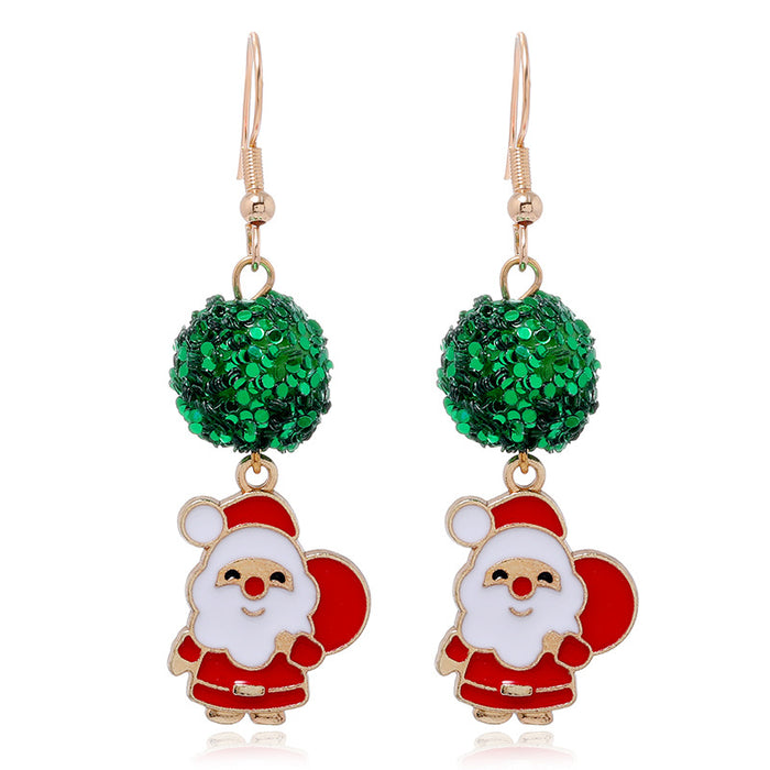 Wholesale Cartoon Christmas Santa Claus Bell Alloy Earrings JDC-ES-ManTi001