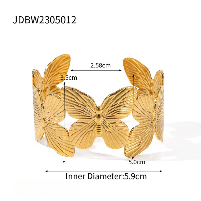 Wholesale 18k Gold-plated Stainless Steel Butterfly Necklace JDC-NE-Wanx001