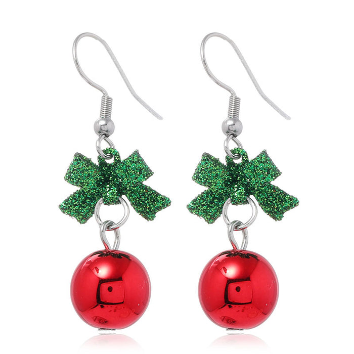 Wholesale Cartoon Christmas Santa Claus Bell Alloy Earrings JDC-ES-ManTi001