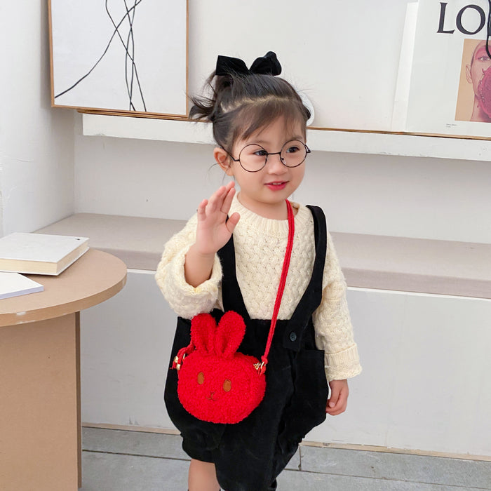 Wholesale New Plush Bunny Children's Crossbody Bag Korean Version Cute Girls' Shoulder Bag Children's Coin Purse JDC-SD-SS002