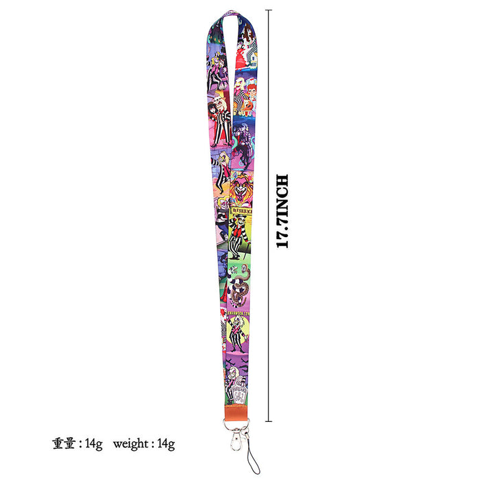 Wholesale Horror and thriller themed long phone lanyard with chest strap