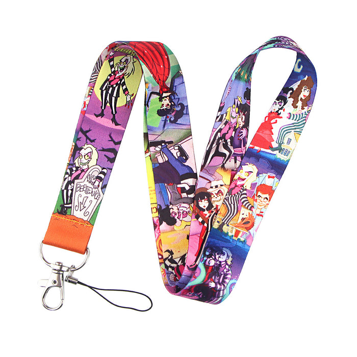 Wholesale Horror and thriller themed long phone lanyard with chest strap