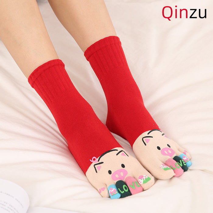 Wholesale Autumn five-finger socks women' s cotton socks autumn and winter toe socks breathable sweat-absorbent good wear toe socks
