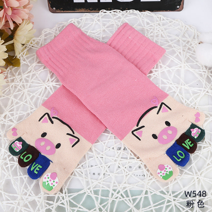 Wholesale Autumn five-finger socks women' s cotton socks autumn and winter toe socks breathable sweat-absorbent good wear toe socks