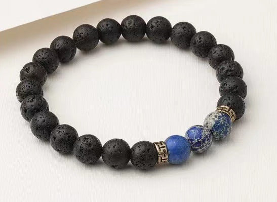 Wholesale Natural stone volcanic stone emperor stone turquoise bracelet