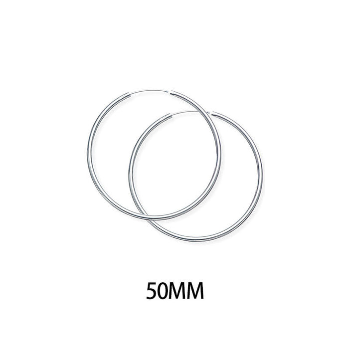 Wholesale s925 Silver Circle Big Circle Earrings Simple  All-match Trendy People