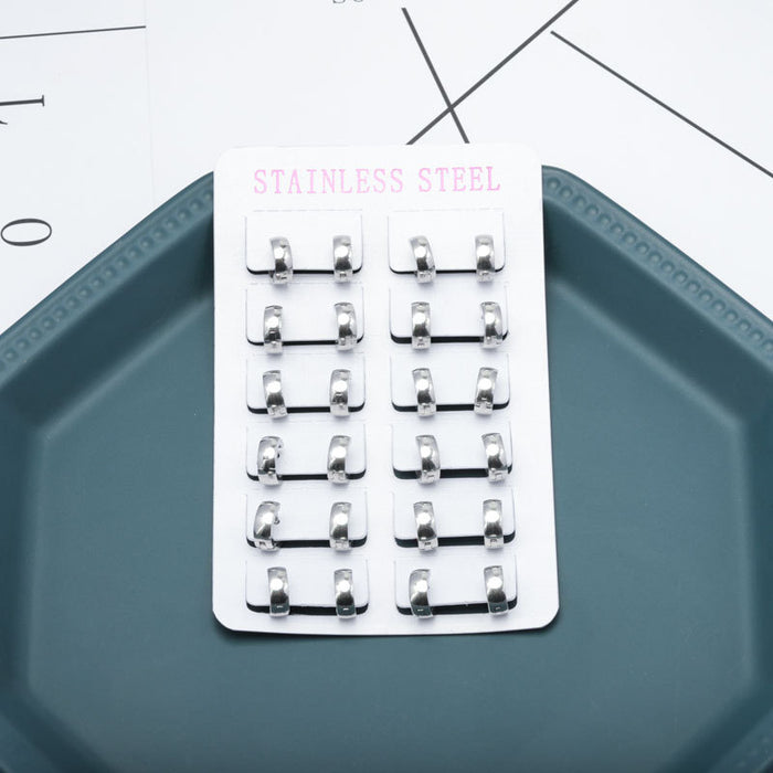 Wholesale Stainless steel earrings, personalized round earrings, niche design, couple ear buckle accessories