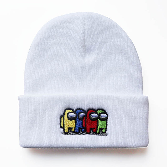 Wholesale Cartoon Embroidery Flower Acrylic Knitted Beanie Hat JDC-FH-LvH023