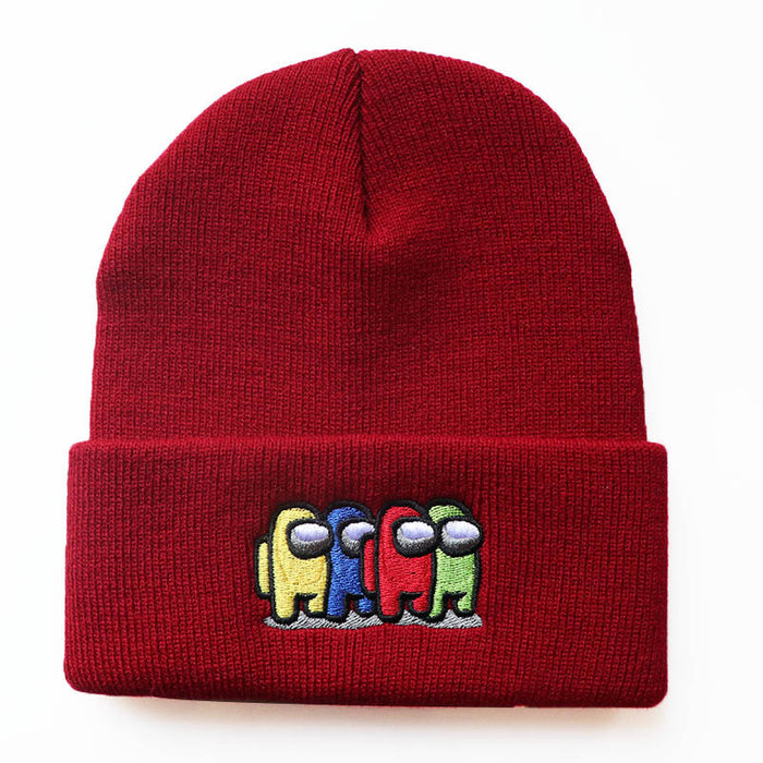 Wholesale Cartoon Embroidery Flower Acrylic Knitted Beanie Hat JDC-FH-LvH023