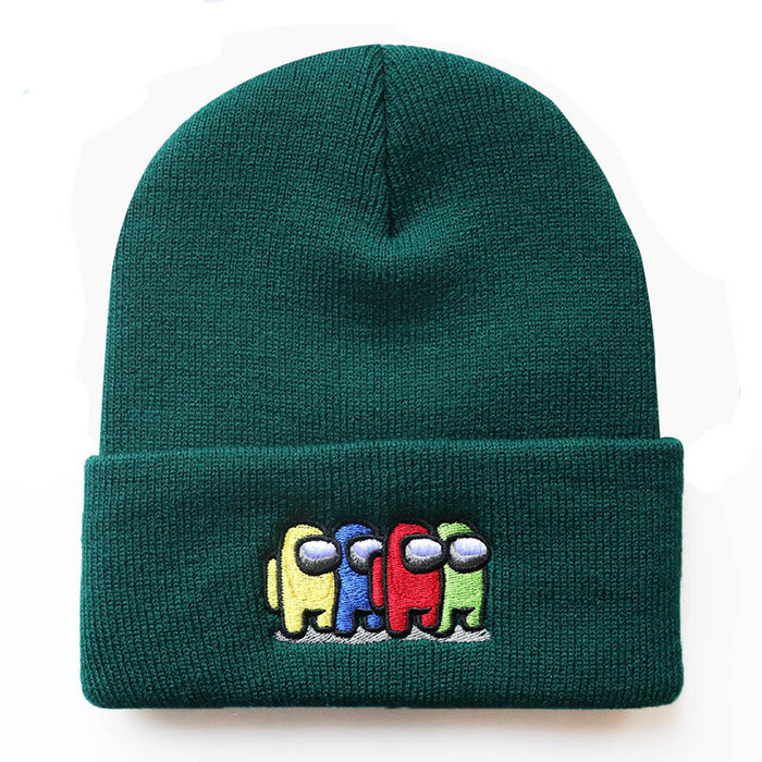 Wholesale Cartoon Embroidery Flower Acrylic Knitted Beanie Hat JDC-FH-LvH023