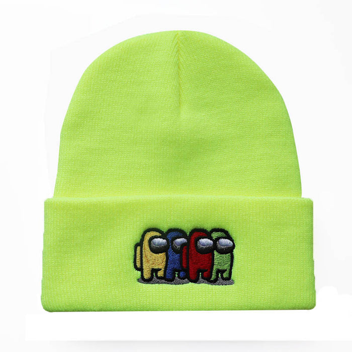 Wholesale Cartoon Embroidery Flower Acrylic Knitted Beanie Hat JDC-FH-LvH023