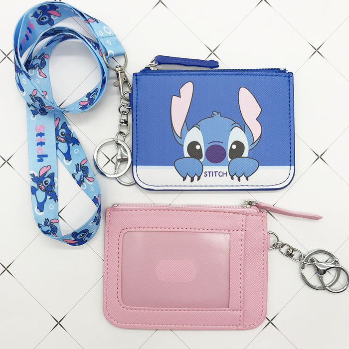 Wholesale PU Coin Purse Card Holder With Keychain Lanyard JDC-WT-YaLL008