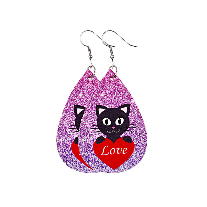 Wholesale Valentine's Day Leather Earrings JDC-ES-ChenC018