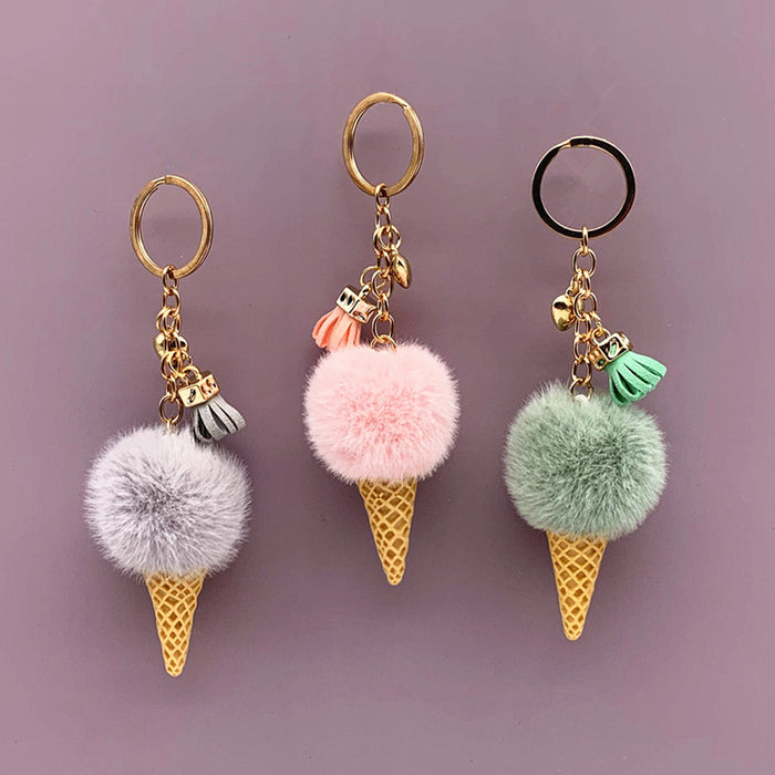 Wholesale Ice cream keychain cute bag cartoon car key chain gift