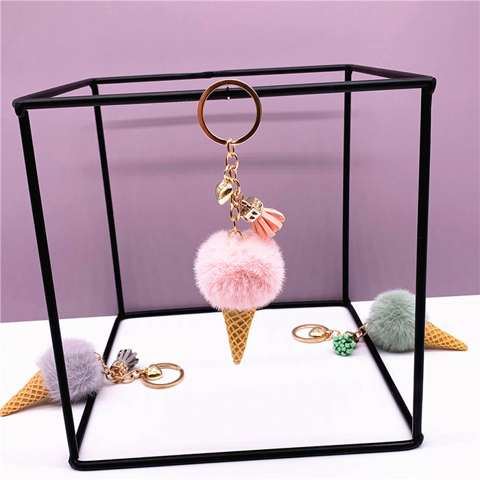 Wholesale Ice cream keychain cute bag cartoon car key chain gift