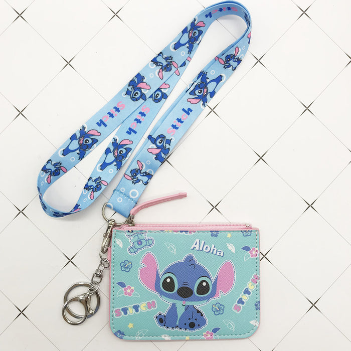 Wholesale PU Coin Purse Card Holder With Keychain Lanyard JDC-WT-YaLL008