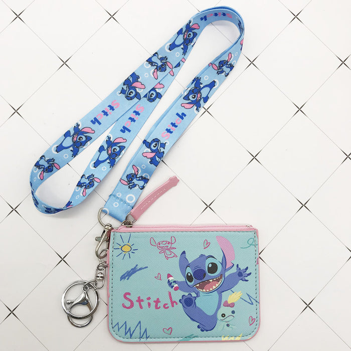 Wholesale PU Coin Purse Card Holder With Keychain Lanyard JDC-WT-YaLL008