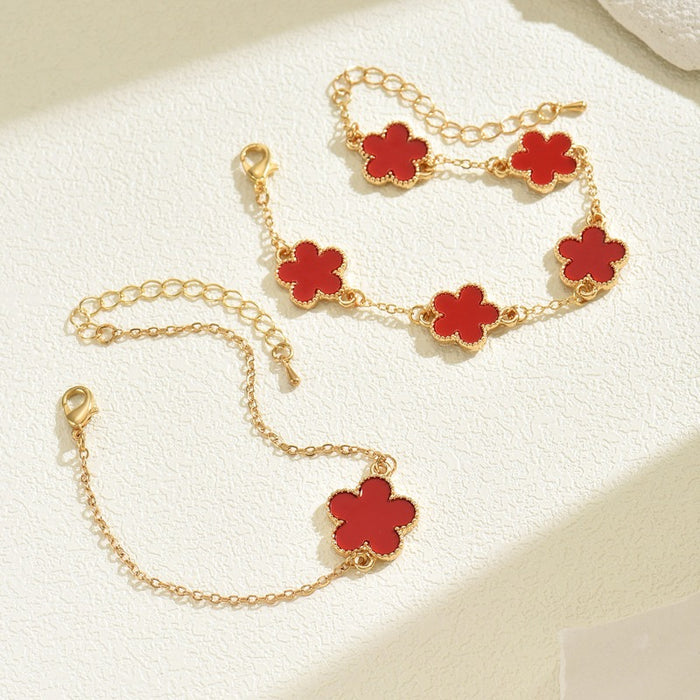 Wholesale Plum Blossom Flower Design Oil Drop Bracelet JDC-BT-Bais004