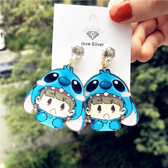 Wholesale Cartoon Acrylic Earrings JDC-ES-Xingj039