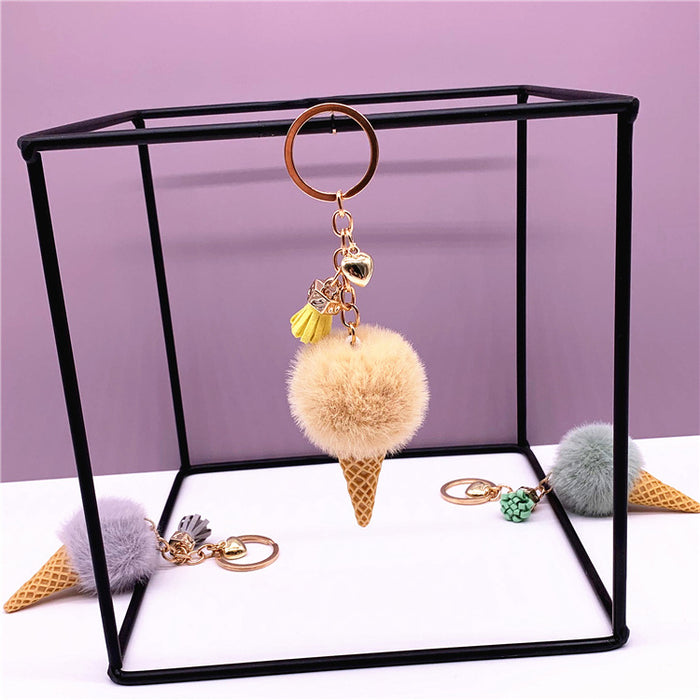 Wholesale Ice cream keychain cute bag cartoon car key chain gift