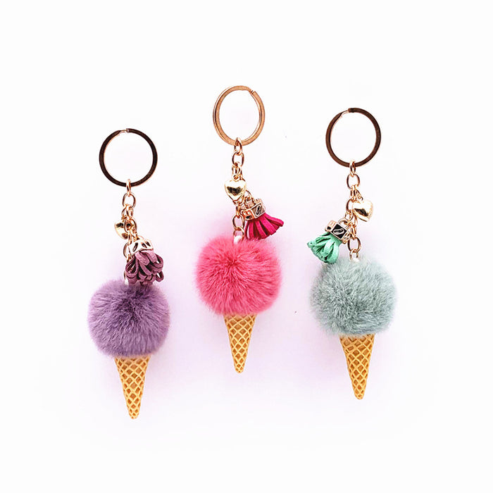 Wholesale Ice cream keychain cute bag cartoon car key chain gift