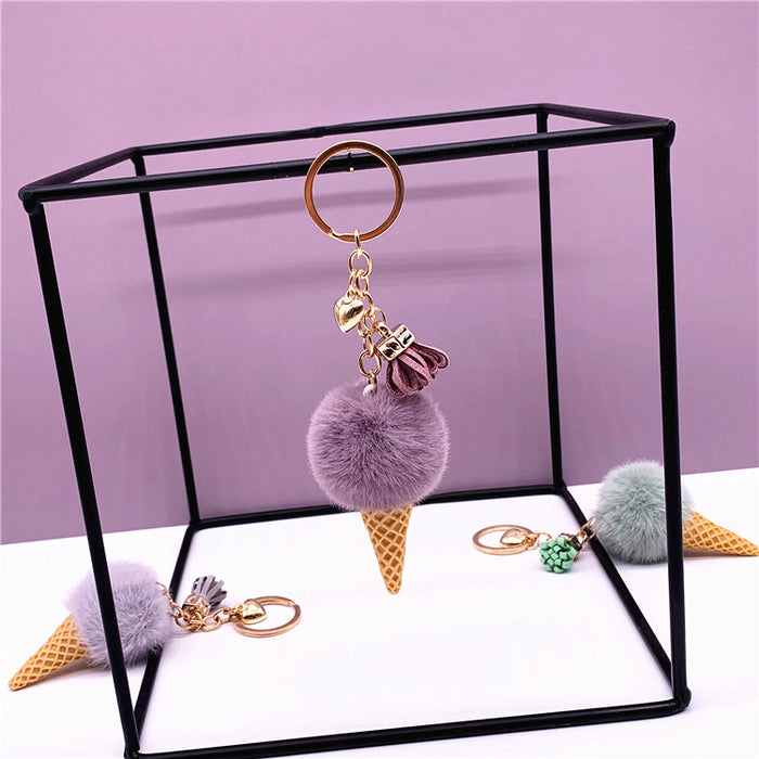 Wholesale Ice cream keychain cute bag cartoon car key chain gift
