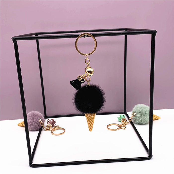 Wholesale Ice cream keychain cute bag cartoon car key chain gift
