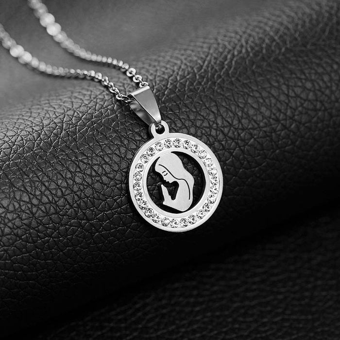 Wholesale Stainless Steel Virgin Mary Pendant Necklace JDC-NE-Yuting004