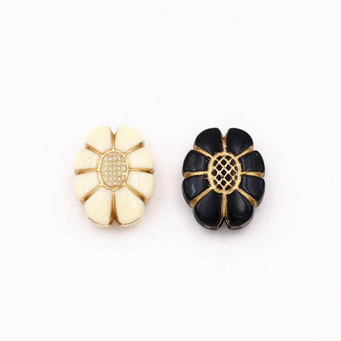 Wholesale 10PCS/PACK Retro Gold Turtle Back Patterned Acrylic Beads JDC-BDS-YiCheng003