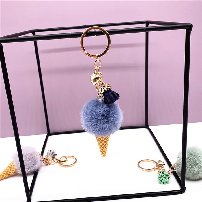 Wholesale Ice cream keychain cute bag cartoon car key chain gift