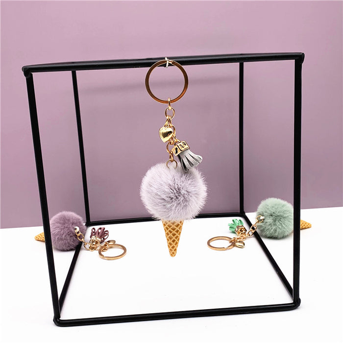 Wholesale Ice cream keychain cute bag cartoon car key chain gift