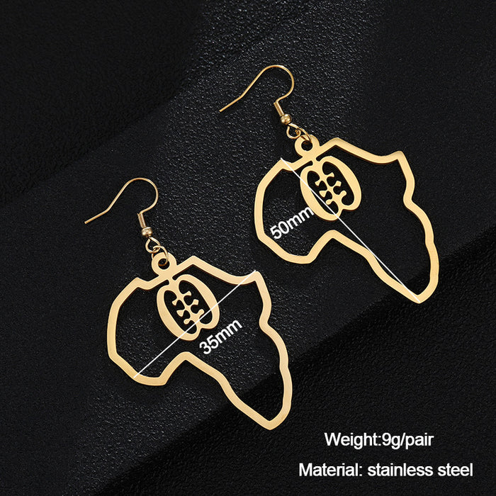 Wholesale New African Pendant Gold Stainless Steel Adinkra Gye Nyame Earrings Wish Earrings JDC-RS-YT001