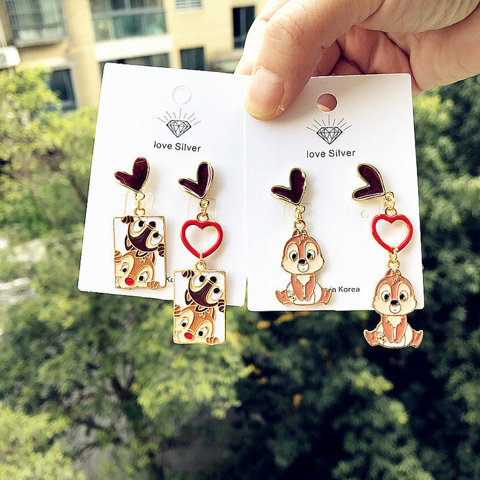 Wholesale Cartoon Alloy Cute and Funny Love Earrings JDC-ES-Xingj055