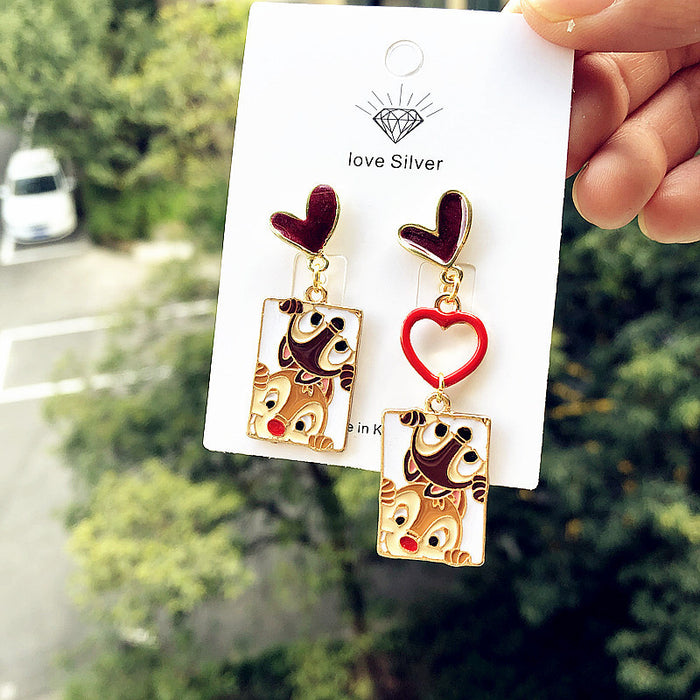 Wholesale Cartoon Alloy Cute and Funny Love Earrings JDC-ES-Xingj055