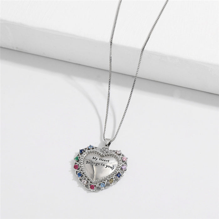 Wholesale Small Fresh Love Pendant Necklace Copper  JDC-NE-V082